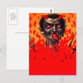 Krampus die uit de hel komt briefkaart (Voorkant / Achterkant)