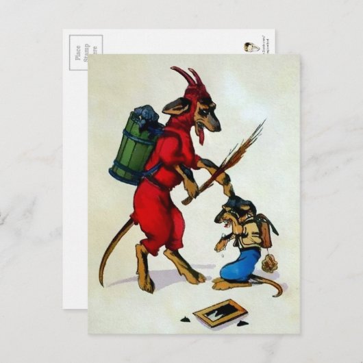  Krampus Dogs Briefkaart (Voorkant / Achterkant)