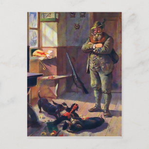 Krampus Doll met honden Briefkaart