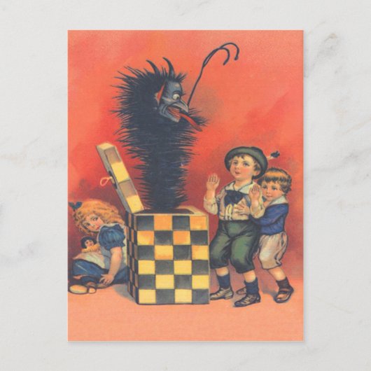 Krampus Doos-van-de-duivel Briefkaart (Voorkant)