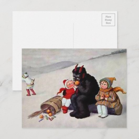  Krampus Eating Briefkaart (Voorkant / Achterkant)