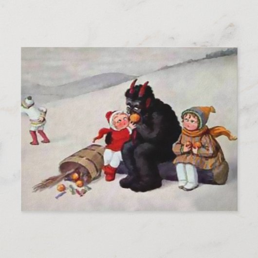 Krampus Eating Briefkaart (Voorkant)