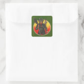 Krampus en Bidden Vrouw Kerst stickers (Tas)