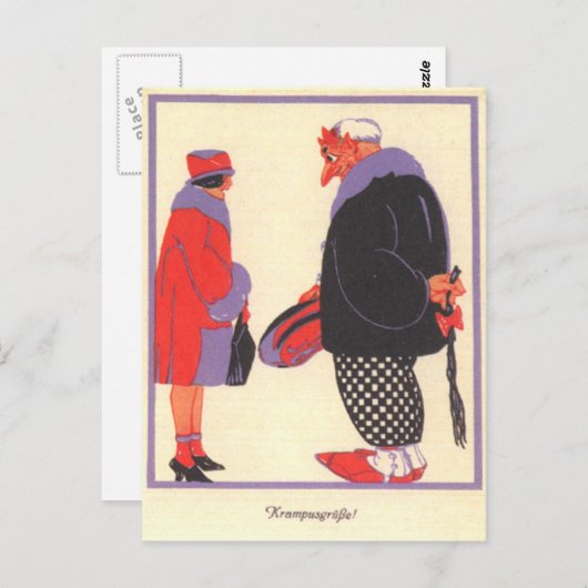 Krampus en datum briefkaart (Voorkant / Achterkant)