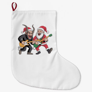 Krampus en de Kerstman spelen gitaar elektrische X Grote Kerstsok