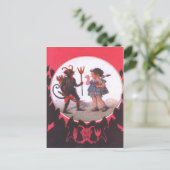 Krampus en het kleine meisje briefkaart (Staand voorkant)