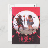 Krampus en het kleine meisje briefkaart (Voorkant / Achterkant)