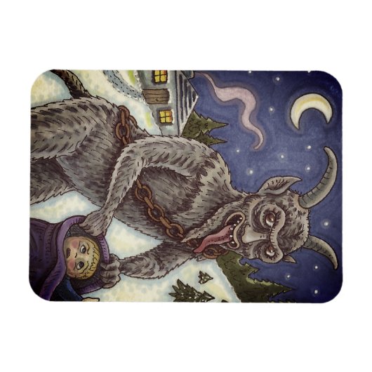 KRAMPUS EN KINDEREN DIE NAUWKEURIG ZIJN, SCHADELIJ MAGNEET (Horizontaal)