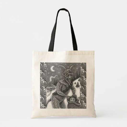 KRAMPUS EN KINDEREN DIE NAUWKEURIG ZIJN, SCHADELIJ TOTE BAG (Achterkant)