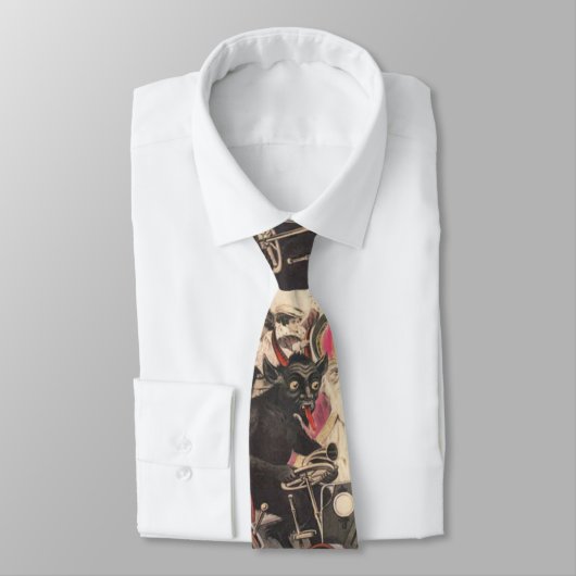 Krampus en Saint Nick Holiday Stropdas (Gebonden)