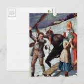  Krampus en Santa Briefkaart (Voorkant / Achterkant)