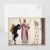  Krampus en Santa Briefkaart (Voorkant / Achterkant)