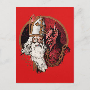 Krampus en Santa Briefkaart