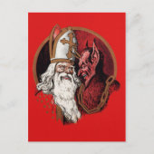 Krampus en Santa Briefkaart (Voorkant)