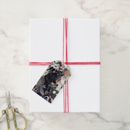Krampus en Santa Cadeaulabel (Met Touw)