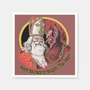 Krampus en Santa Nice voor Naughty Design Servet