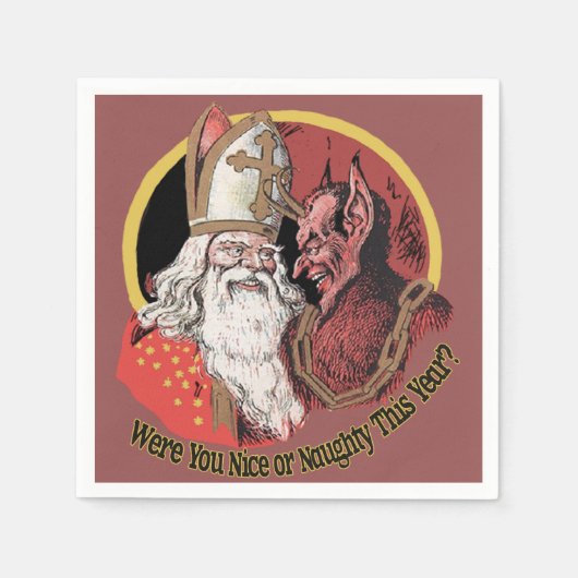 Krampus en Santa Nice voor Naughty Design Servet (Voorkant)