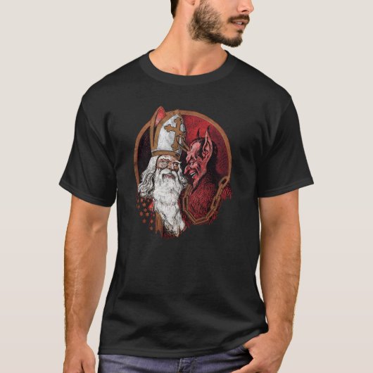 Krampus en Santa T-shirt (Voorkant)