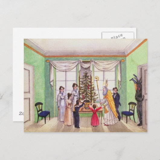 Krampus en St. Nicholas uit het tijdschrift van Ca Briefkaart (Voorkant / Achterkant)