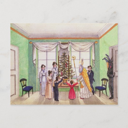 Krampus en St. Nicholas uit het tijdschrift van Ca Briefkaart (Voorkant)