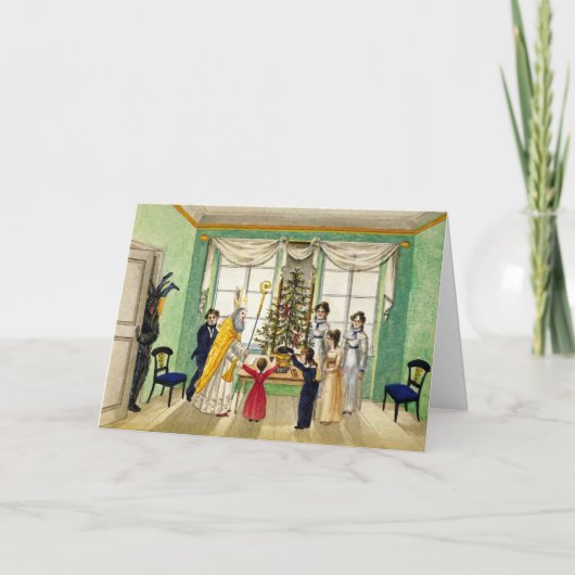 Krampus en St. Nick Holiday Card Feestdagen Kaart (Voorkant)