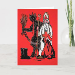  Krampus en St. Nick-kerstkaart Feestdagen Kaart
