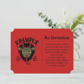 Krampus Face Naughty Invitation Kaart (Staand voorkant)