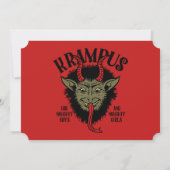 Krampus Face Naughty Invitation Kaart (Achterkant)