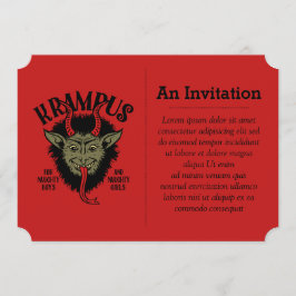 Krampus Face Naughty Invitation Kaart