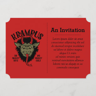 Krampus Face Naughty Invitation Kaart