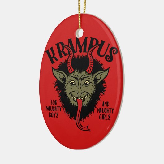 Krampus Face Naughty Keramisch Ornament (Links)
