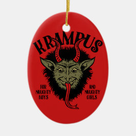 Krampus Face Naughty Keramisch Ornament