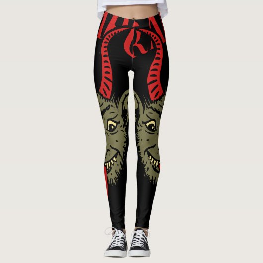 Krampus Face Naughty Leggings (Voorkant)
