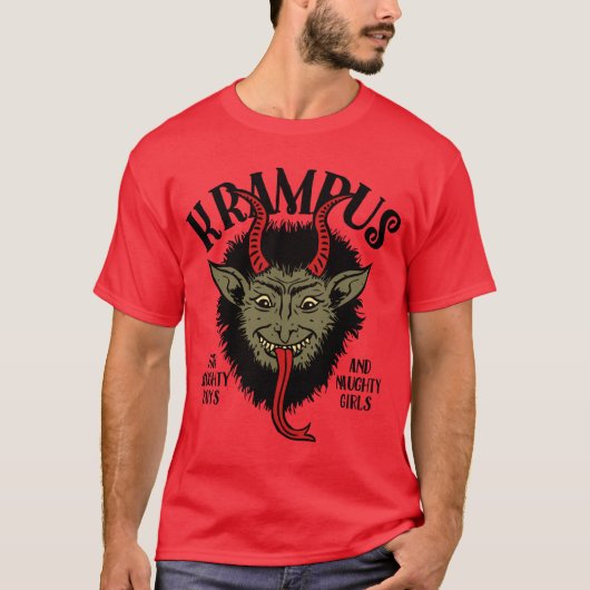 Krampus Face Naughty T-shirt (Voorkant)