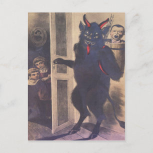 Krampus Familiebijeenkomst Feestdagenkaart