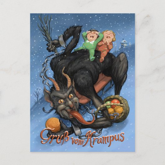 Krampus Feestdagenkaart (Voorkant)