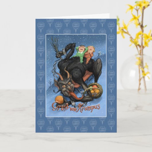 Krampus-feestkaart Kaart (Gele Bloem)