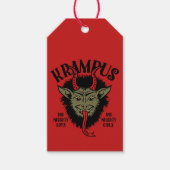 Krampus Gezicht Ondeugend Cadeau Labels Cadeaulabel (Voorkant)