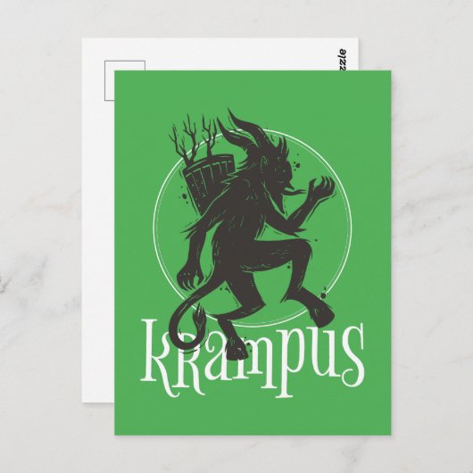 Krampus Green Briefkaart (Voorkant / Achterkant)
