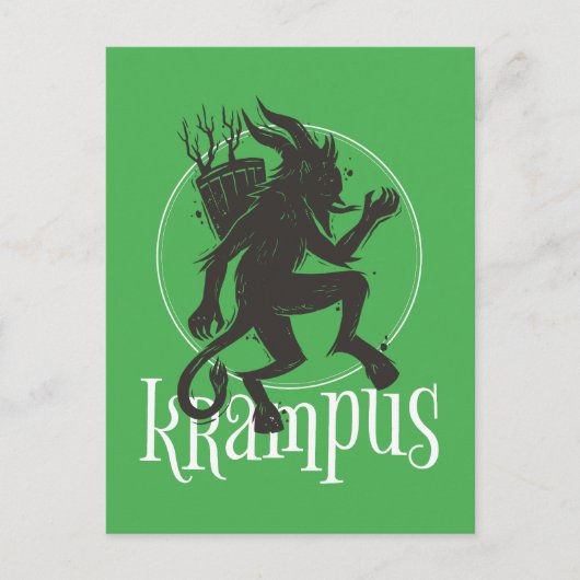 Krampus Green Briefkaart (Voorkant)