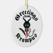 Krampus Greetings Keramisch Ornament (Rechts)