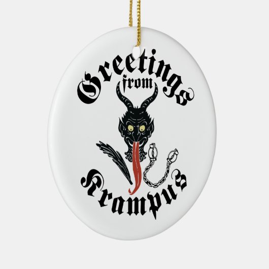Krampus Greetings Keramisch Ornament (Rechts)