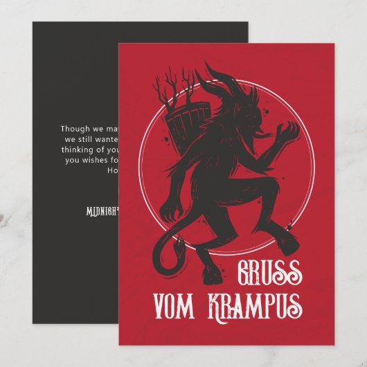 Krampus Groet Van Krampus Kerst Vakantiekaart Feestdagenkaart (Voorkant / Achterkant)