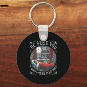 Krampus He Sees You When You're Sleeng Horror Chri Sleutelhanger (Voorkant)