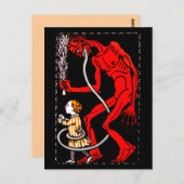 Krampus heeft een lange tong briefkaart (Voorkant / Achterkant)