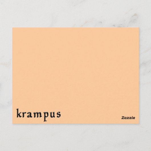 Krampus heeft een lange tong briefkaart (Achterkant)