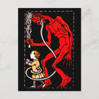 Krampus heeft een lange tong briefkaart