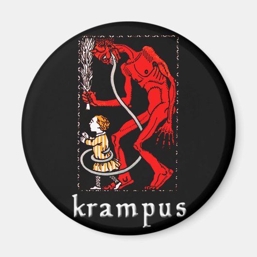 Krampus "heeft een lange tong" Magneet (Voorkant)