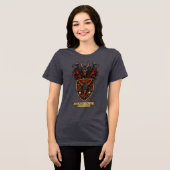Krampus Heraldic Crest Coat of Arms Christmas  Tri-Blend Shirt (Voorkant volledig)