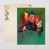 Krampus Holding Briefkaart (Voorkant / Achterkant)